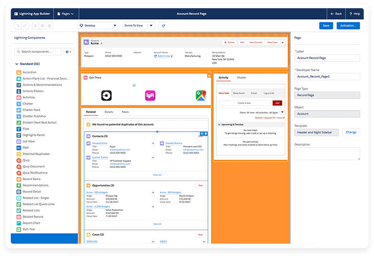 Lightning App Builder Screen