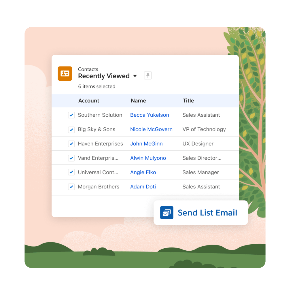 A window shows a customer journey that includes an automated emails send, emails open, and an intro call.